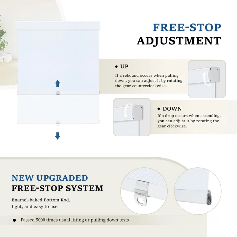 Cordless | Blackout | Cassette | Free-Stop | Roller Shades | Customizable