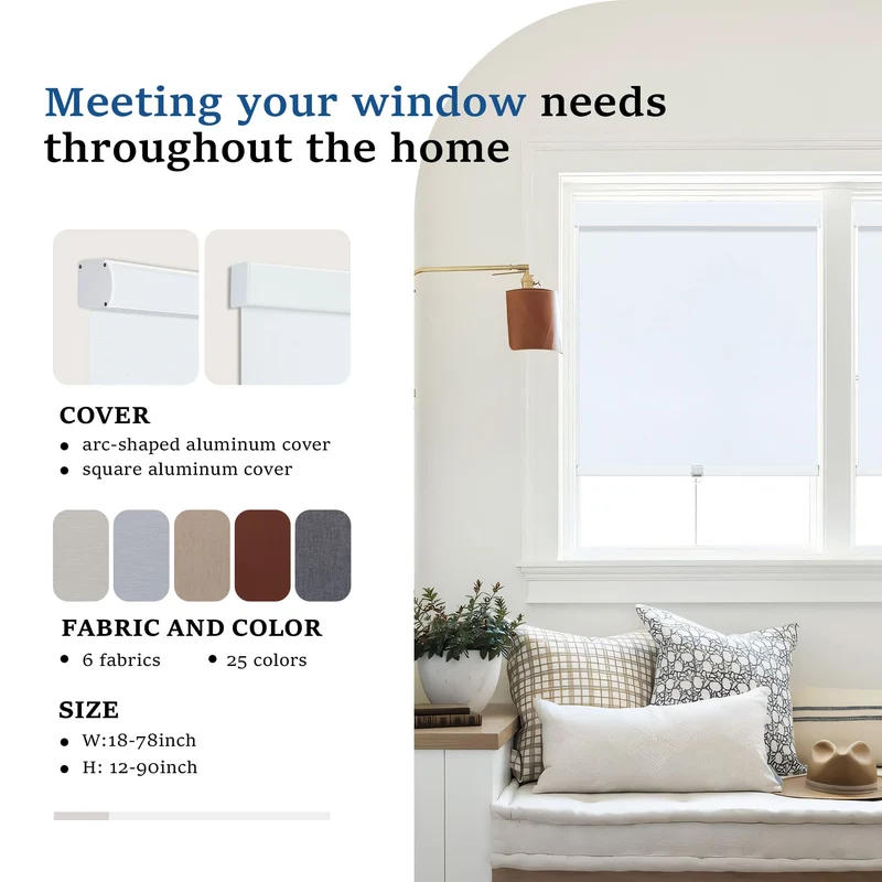 Cordless | Blackout | Cassette | Free-Stop | Roller Shades | Customizable
