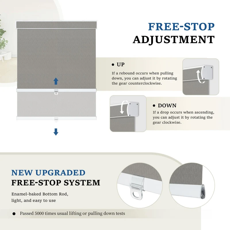 Cordless | Blackout | Cassette | Free-Stop | Roller Shades | Customizable