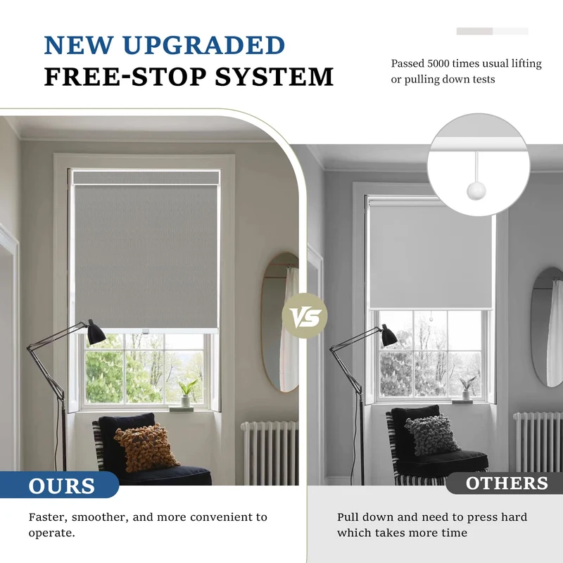 Cordless | Blackout | Cassette | Free-Stop | Roller Shades | Customizable