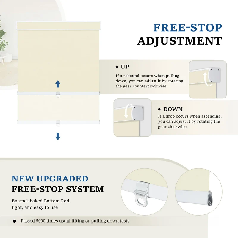 Cordless | Blackout | Cassette | Free-Stop | Roller Shades | Customizable
