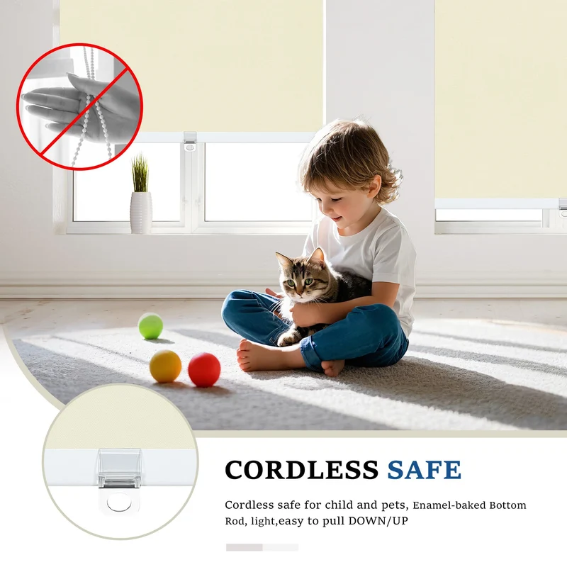 Cordless | Blackout | Cassette | Free-Stop | Roller Shades | Customizable