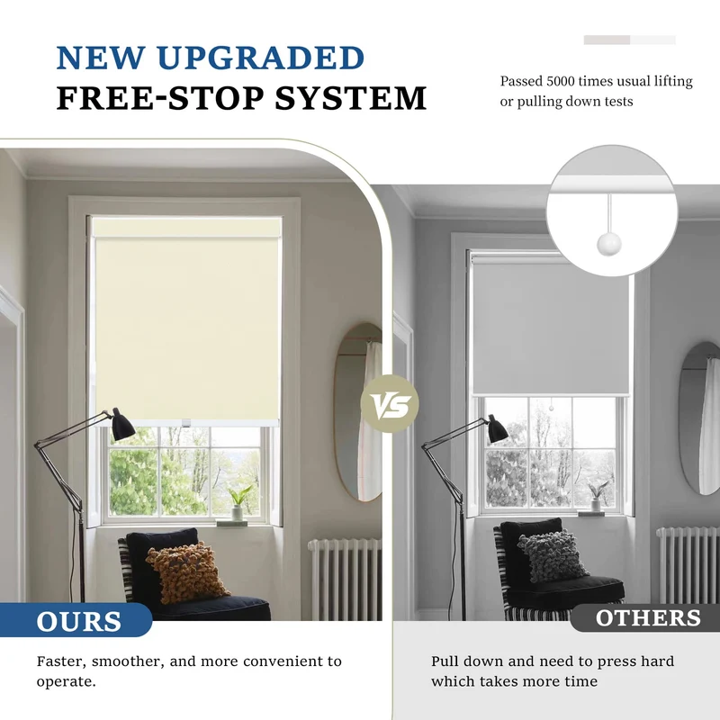 Cordless | Blackout | Cassette | Free-Stop | Roller Shades | Customizable