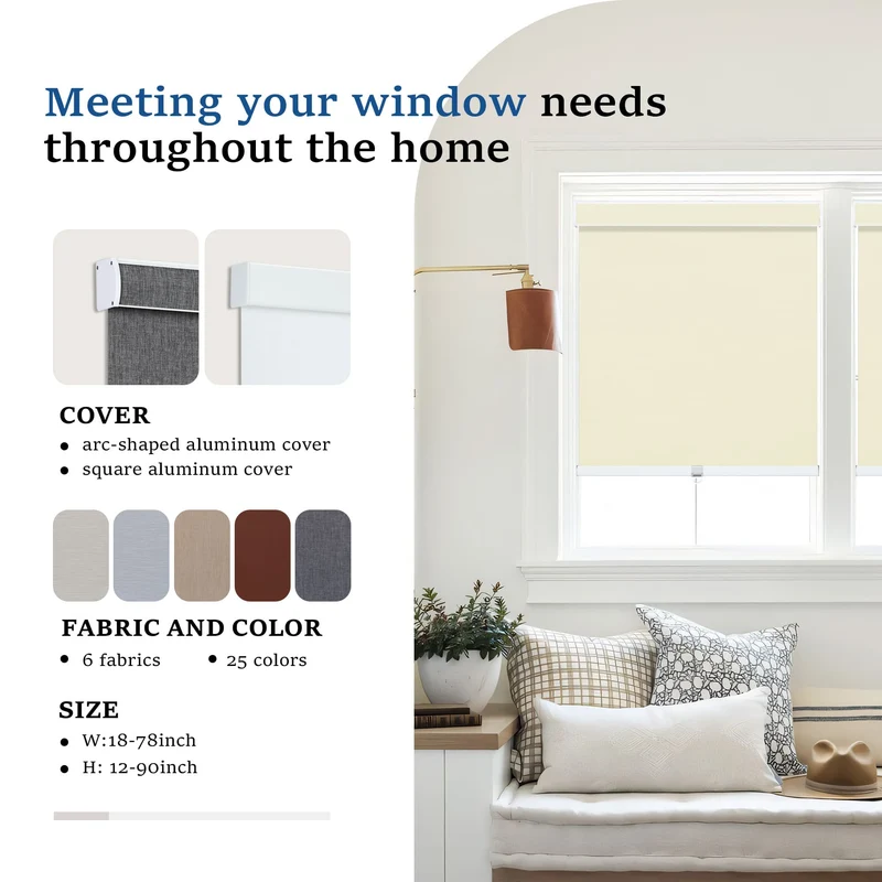 Cordless | Blackout | Cassette | Free-Stop | Roller Shades | Customizable