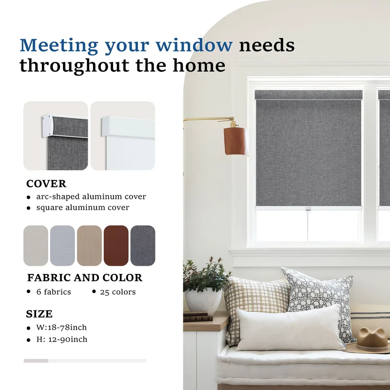Cordless | Blackout | Cassette | Free-Stop | Roller Shades | Customizable