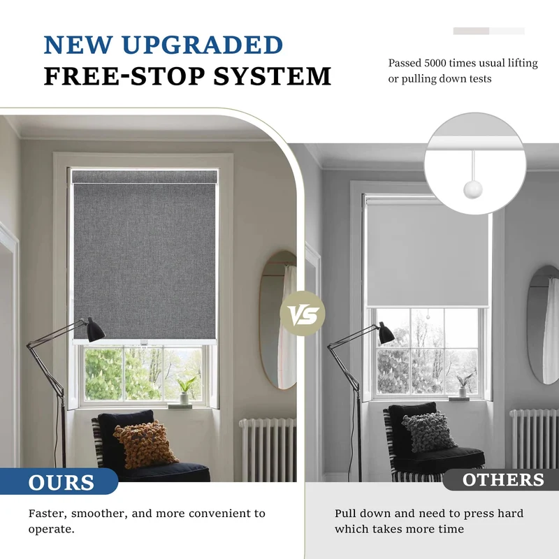 Cordless | Blackout | Cassette | Free-Stop | Roller Shades | Customizable