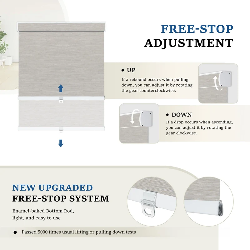 Cordless | Blackout | Cassette | Free-Stop | Roller Shades | Customizable