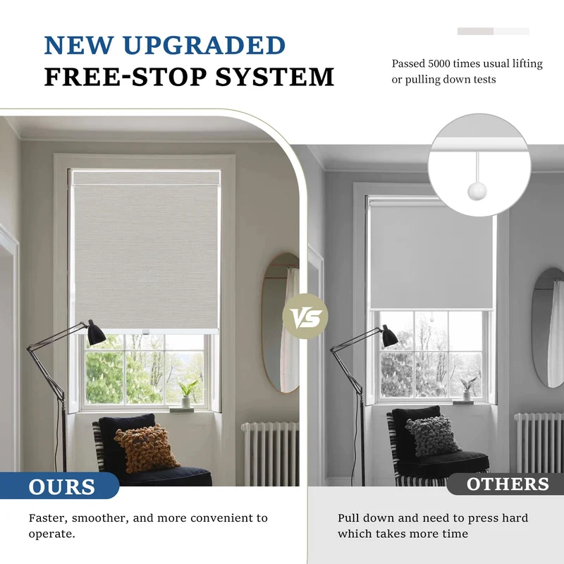 Cordless | Blackout | Cassette | Free-Stop | Roller Shades | Customizable