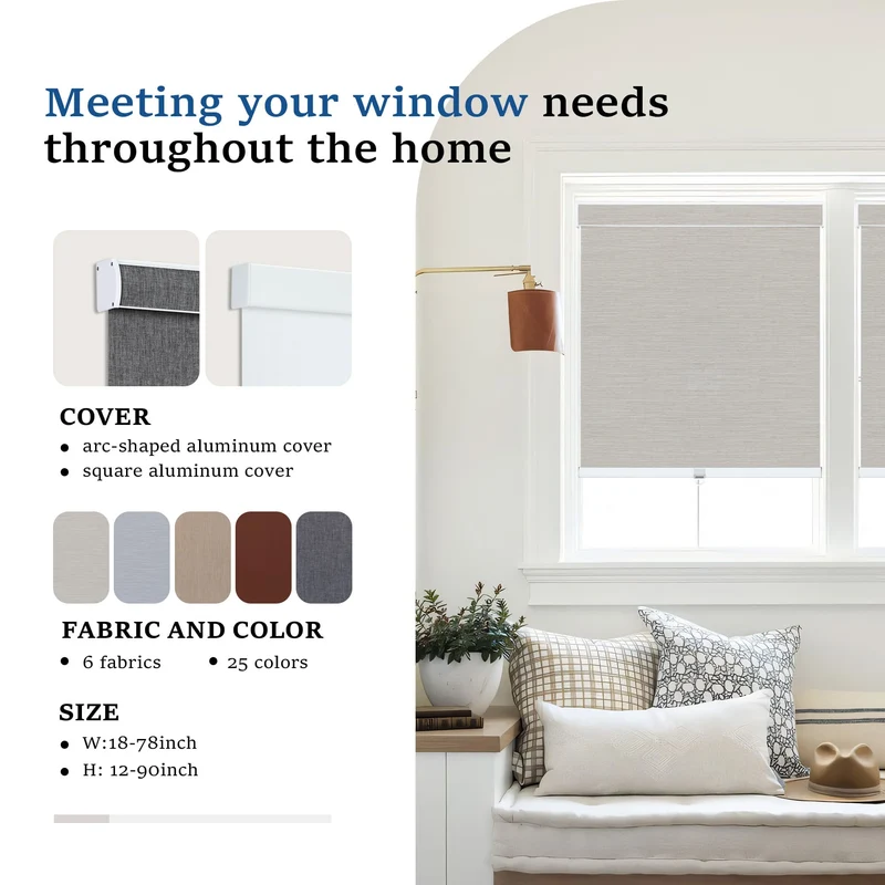 Cordless | Blackout | Cassette | Free-Stop | Roller Shades | Customizable