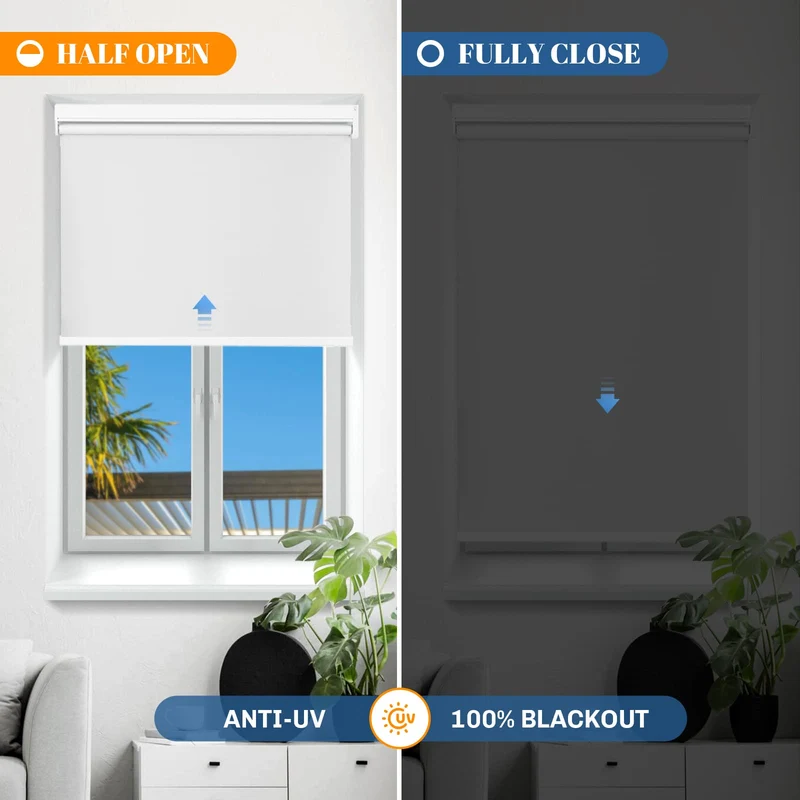 No-Drill | Motorized | Blackout | Rechargeable | Roller Shades | Customizable