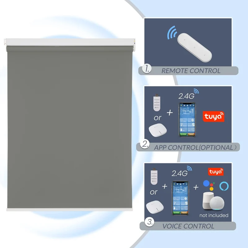 No-Drill | Motorized | Blackout | Rechargeable | Roller Shades | Customizable
