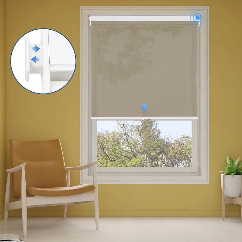 No-Drill | Motorized | Light Filtering | Rechargeable | Roller Shades | Customizable