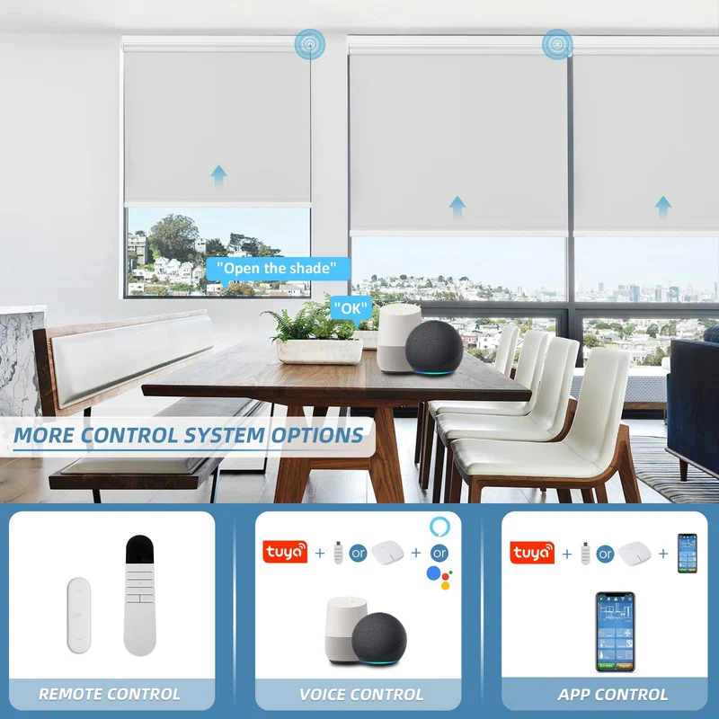 No-Drill | Motorized | Light Filtering | Rechargeable | Roller Shades | Customizable