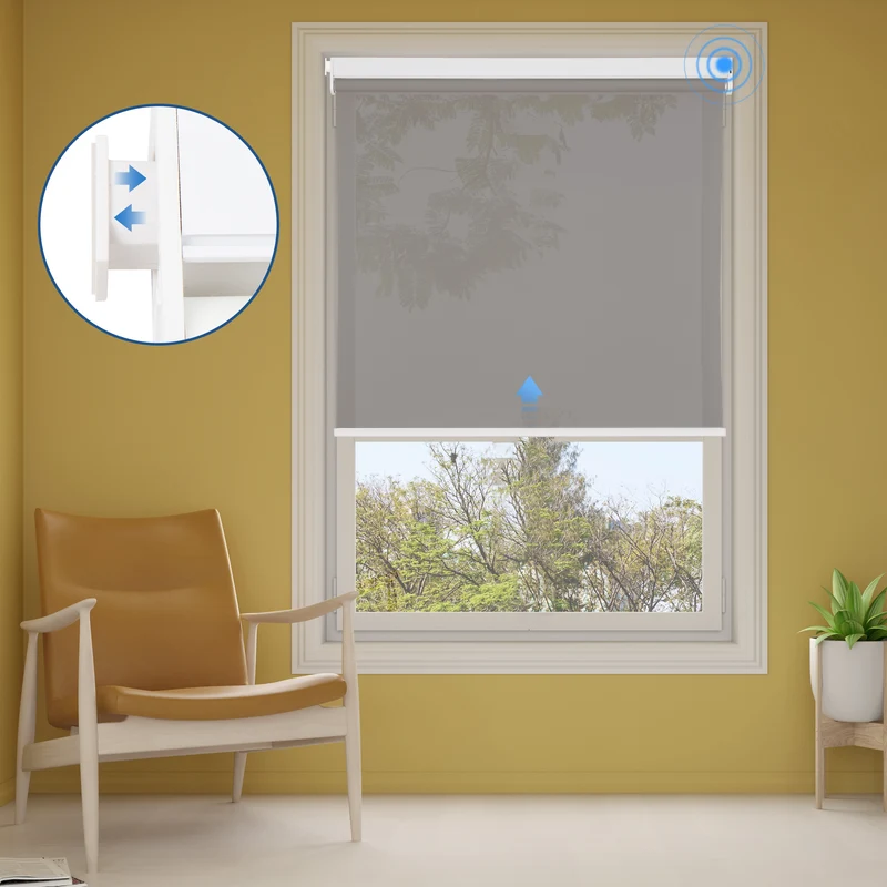 No-Drill | Motorized | Light Filtering | Rechargeable | Roller Shades | Customizable