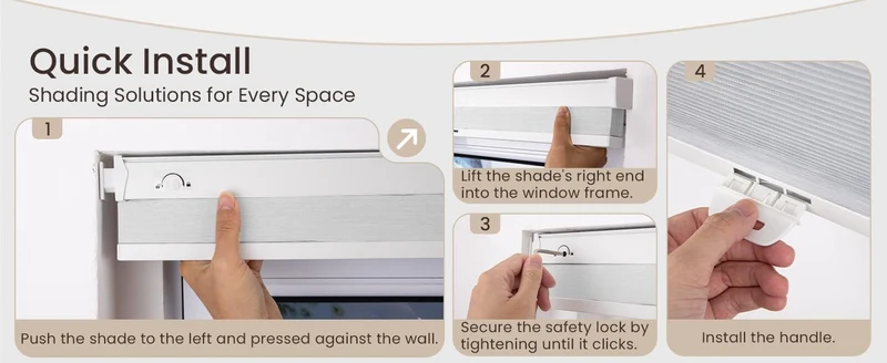 No-Drill | Cordless | Blackout | Free-Stop | Cellular Shades | Customizable