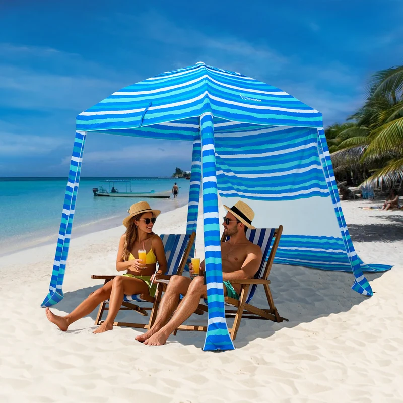 6ft | Detachable Sidewall | With Carry Bag | Beach Cabana Tent