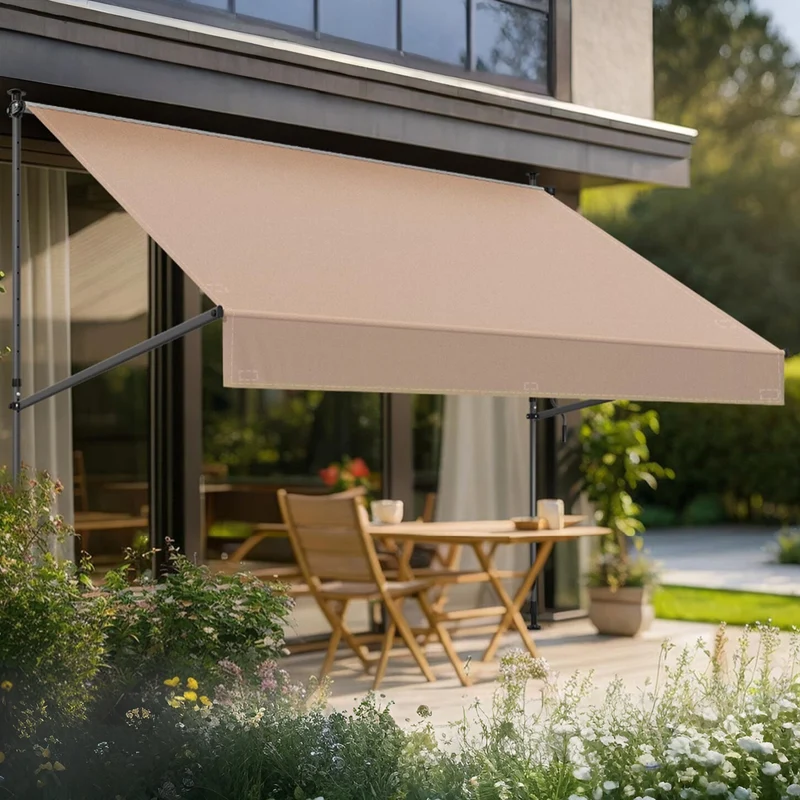 No Drilling | Retractable | Awning | Outdoor Sun Shade