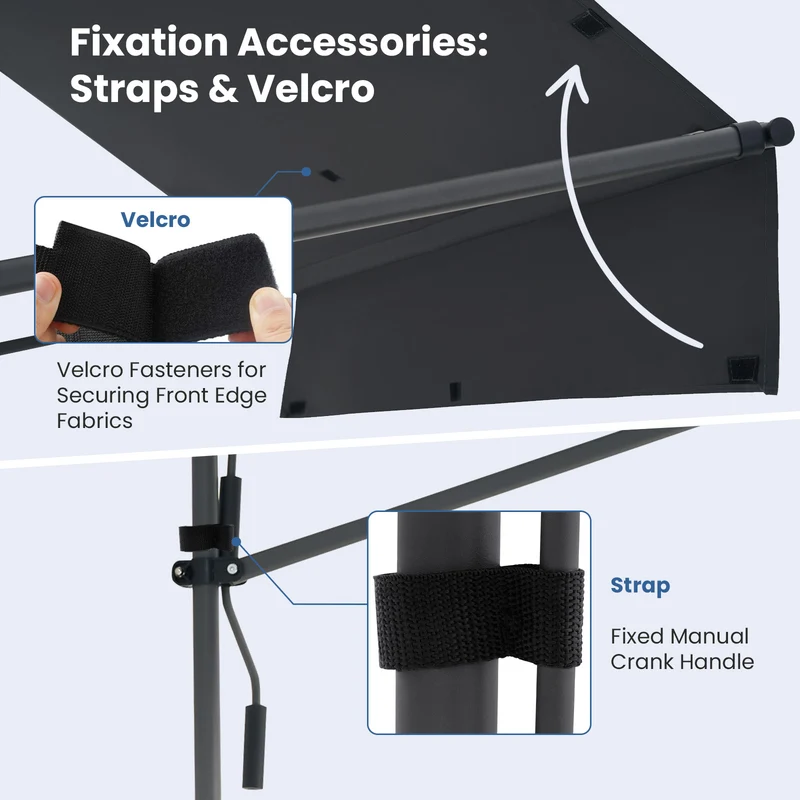 No Drilling | Retractable | Awning | Outdoor Sun Shade