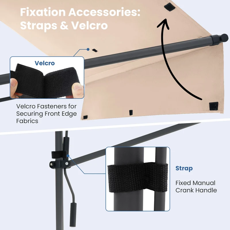 No Drilling | Retractable | Awning | Outdoor Sun Shade