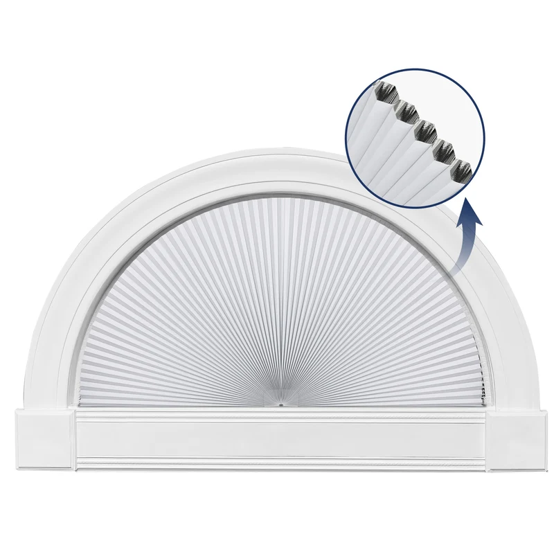 Blackout | Trim-to-Fit | Peel and Stick | Arch Cellular Shades | White