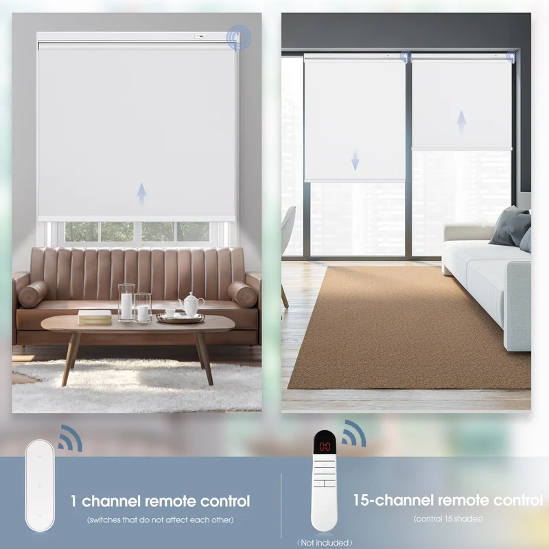 Motorized | Blackout | Rechargeable | Roller Shades | Pre-Sized