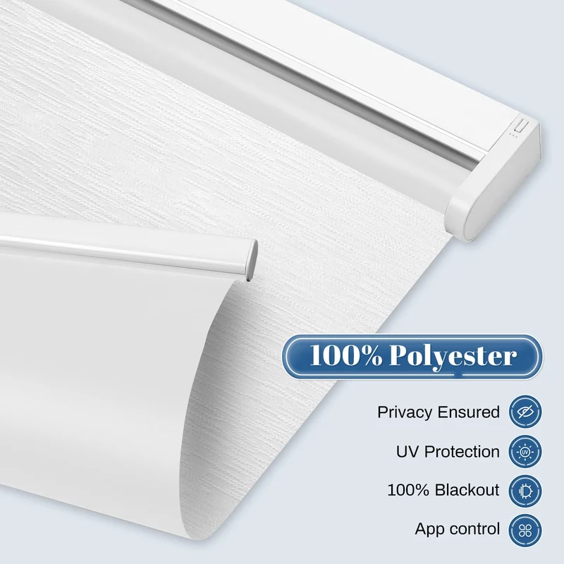 Motorized | Blackout | Rechargeable | Roller Shades | Textured Fabric | Customizable