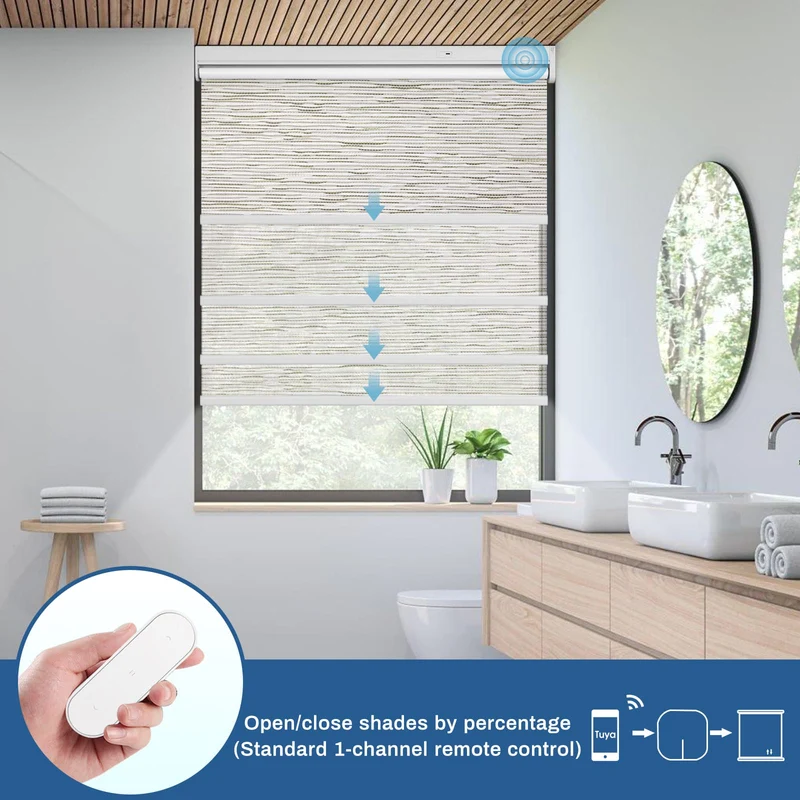 Motorized | Blackout | Rechargeable | Roller Shades | Textured Fabric | Customizable