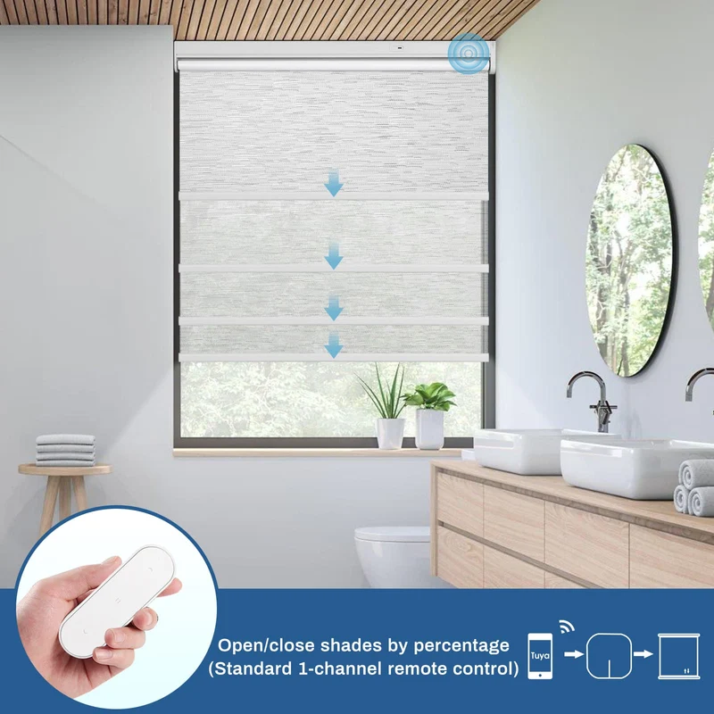 Motorized | Blackout | Rechargeable | Roller Shades | Textured Fabric | Customizable
