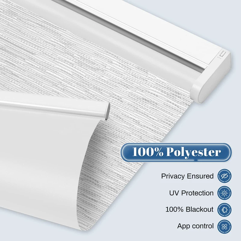 Motorized | Blackout | Rechargeable | Roller Shades | Textured Fabric | Customizable