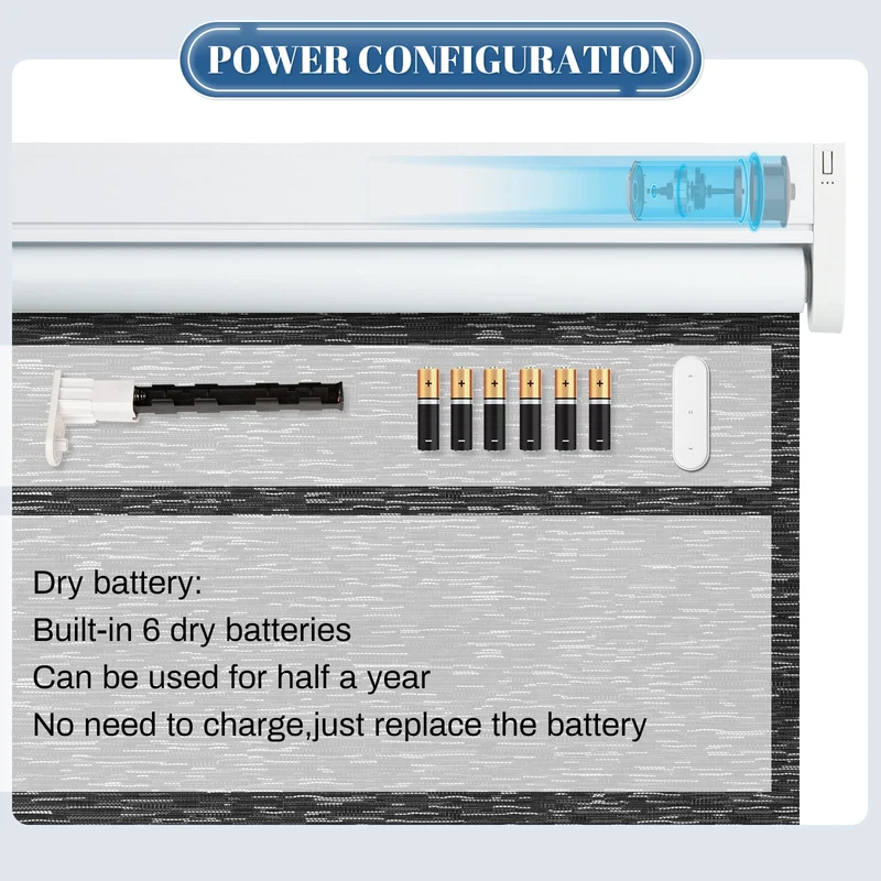 Motorized | Blackout | Rechargeable | Roller Shades | Textured Fabric | Customizable