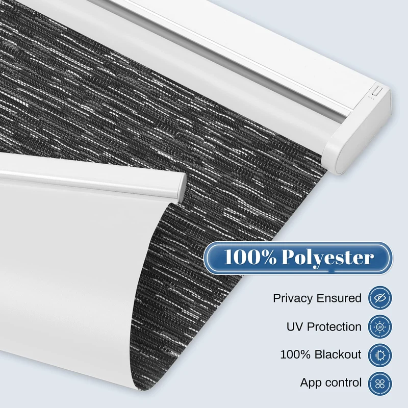 Motorized | Blackout | Rechargeable | Roller Shades | Textured Fabric | Customizable