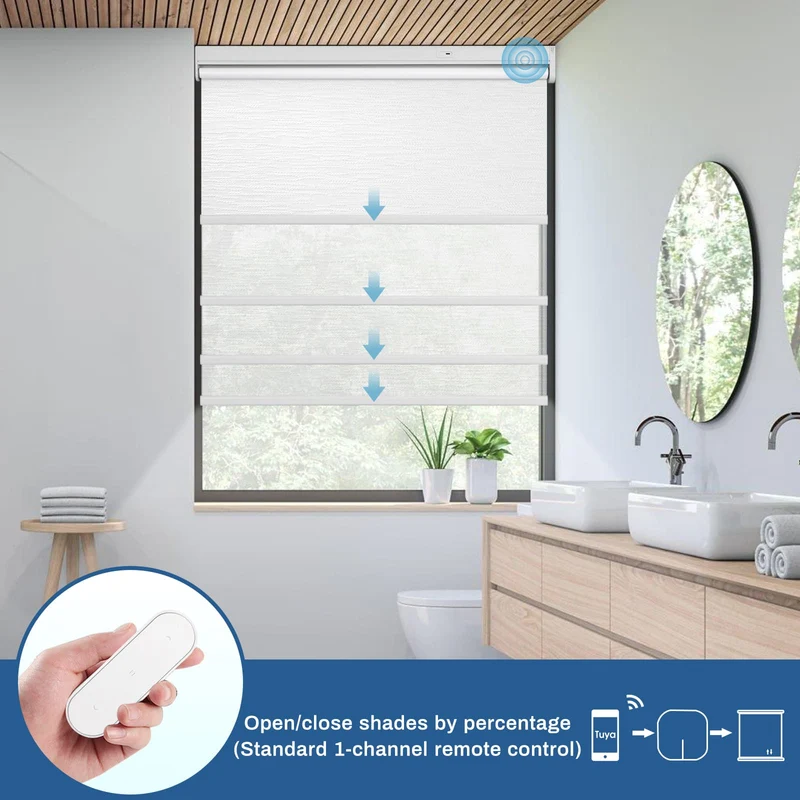 Motorized | Blackout | Rechargeable | Roller Shades | Textured Fabric | Customizable