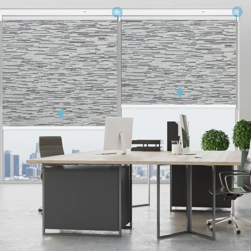 Motorized | Blackout | Rechargeable | Roller Shades | Textured Fabric | Customizable