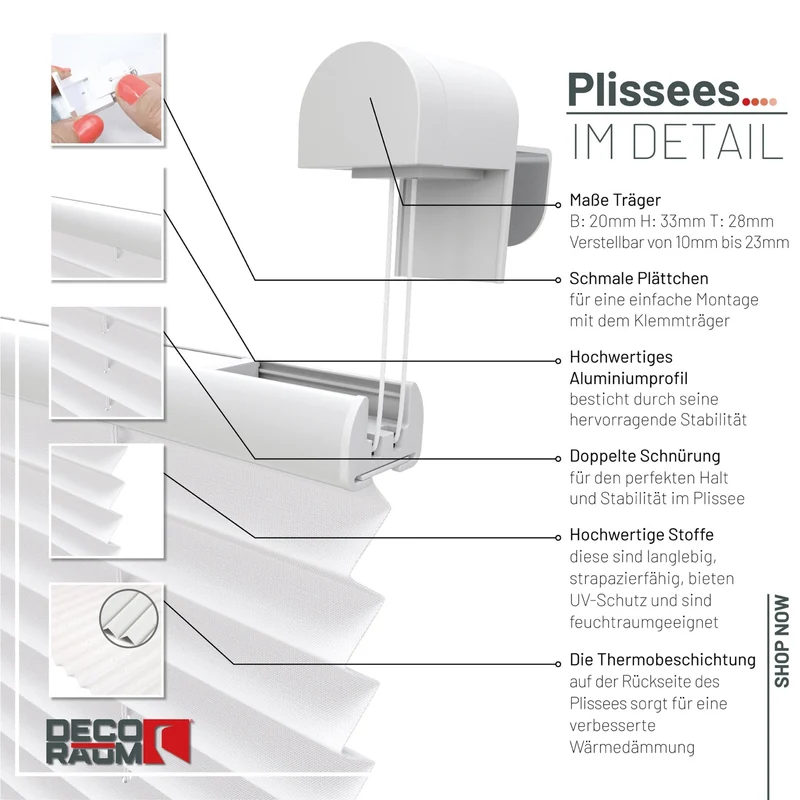 Thermo-Klemmfix-Plissee – ohne Bohren