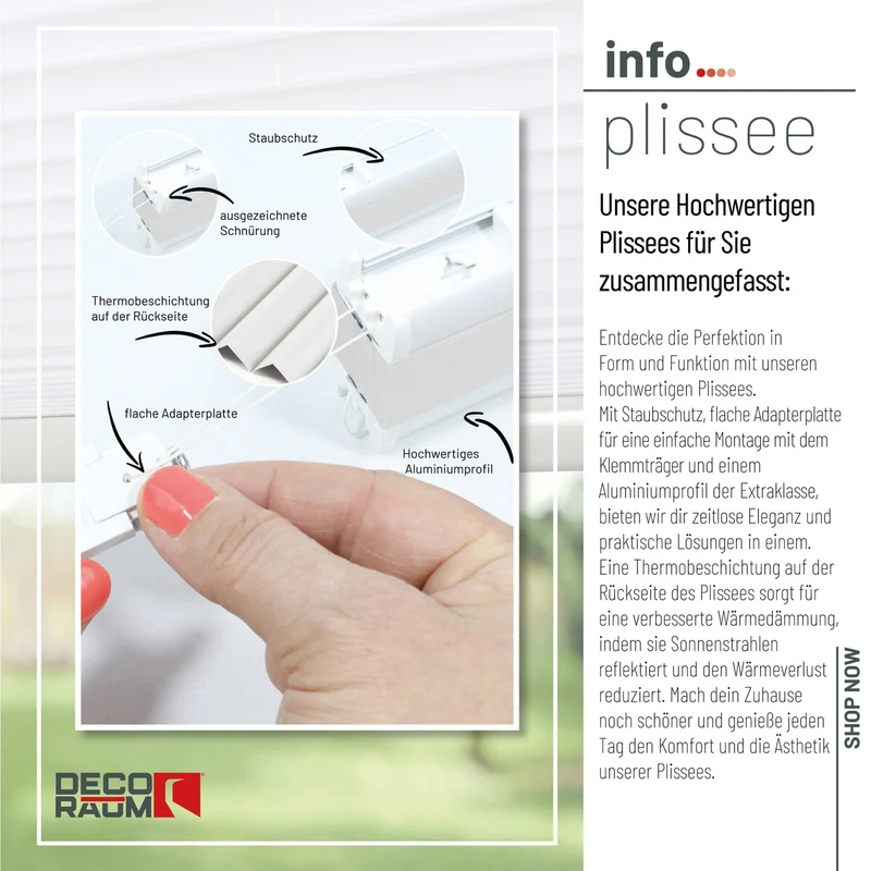 Thermo-Klemmfix-Plissee – ohne Bohren