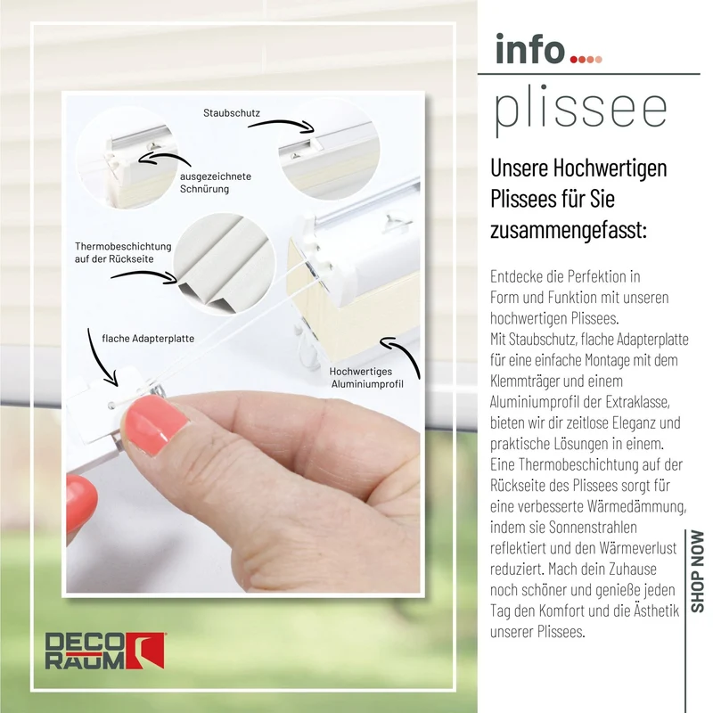 Thermo-Klemmfix-Plissee – ohne Bohren