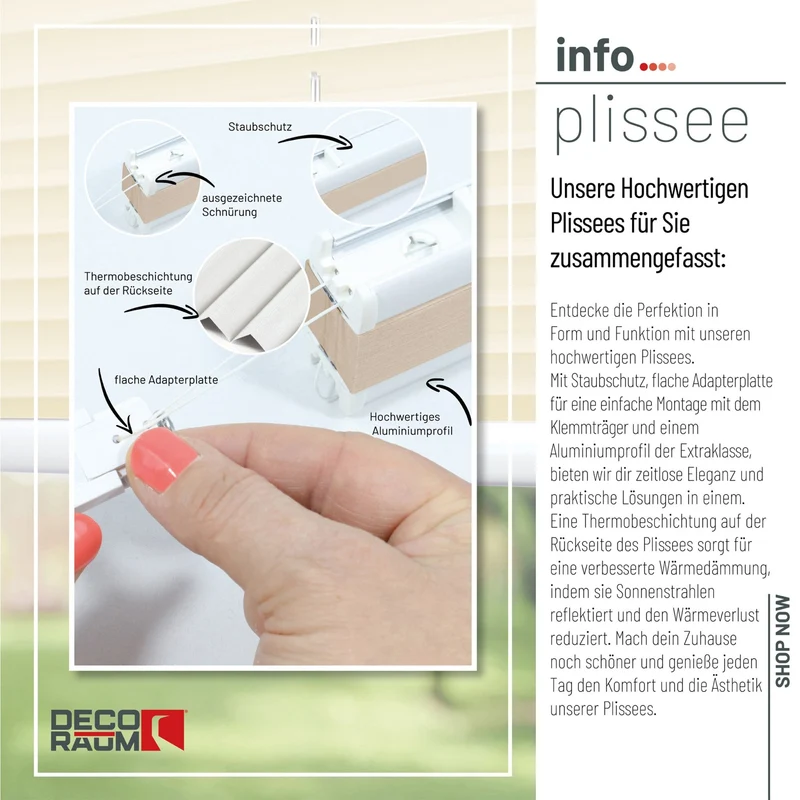 Thermo-Klemmfix-Plissee – ohne Bohren