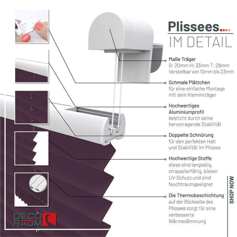 Thermo-Klemmfix-Plissee – ohne Bohren