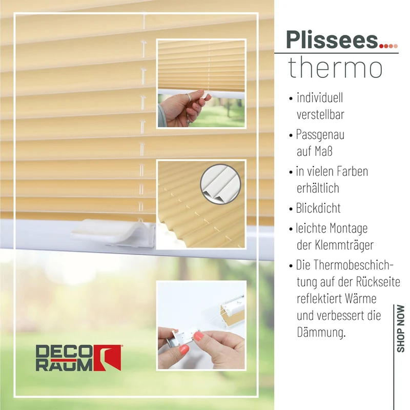 Thermo-Klemmfix-Plissee – ohne Bohren