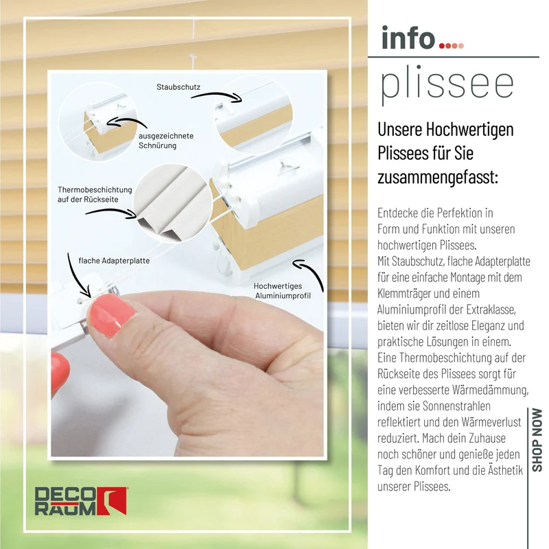 Thermo-Klemmfix-Plissee – ohne Bohren