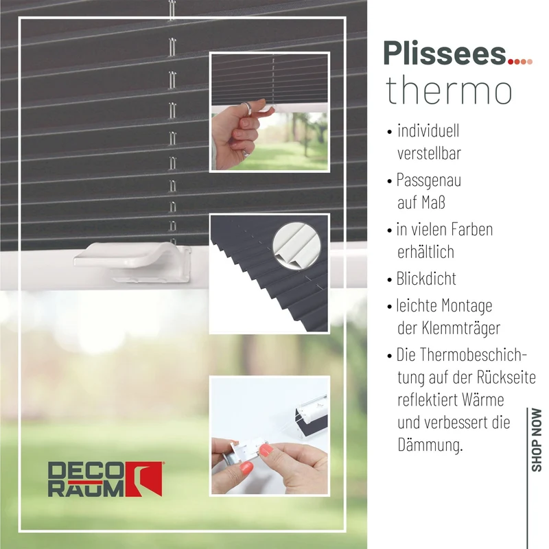 Thermo-Klemmfix-Plissee – ohne Bohren