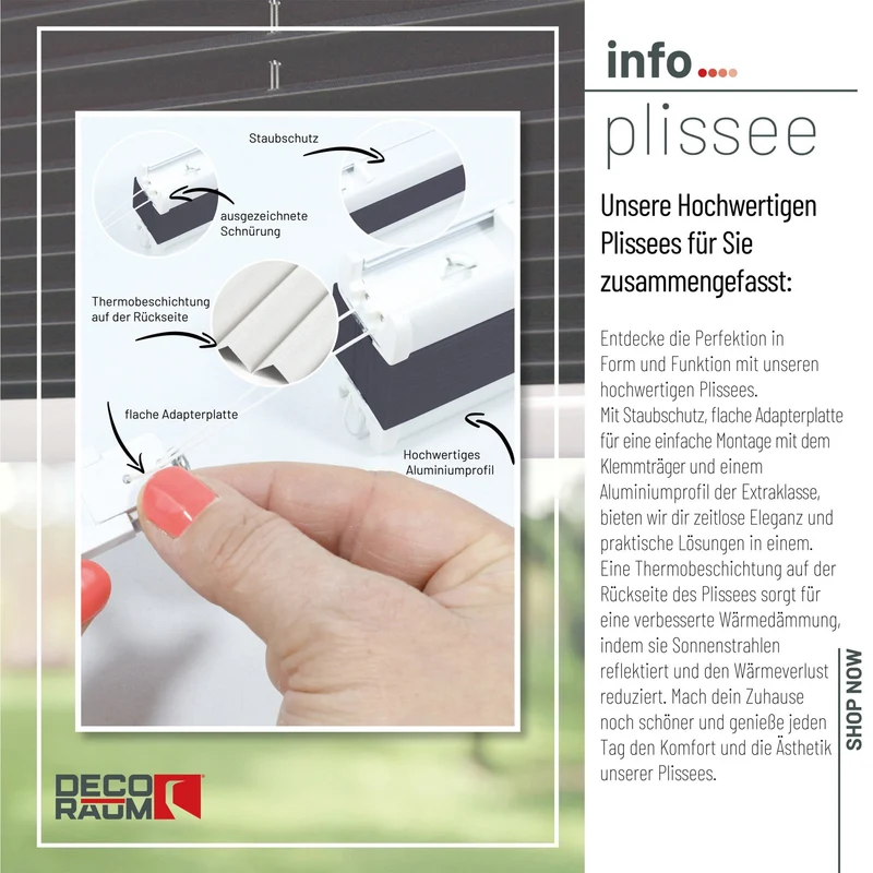Thermo-Klemmfix-Plissee – ohne Bohren