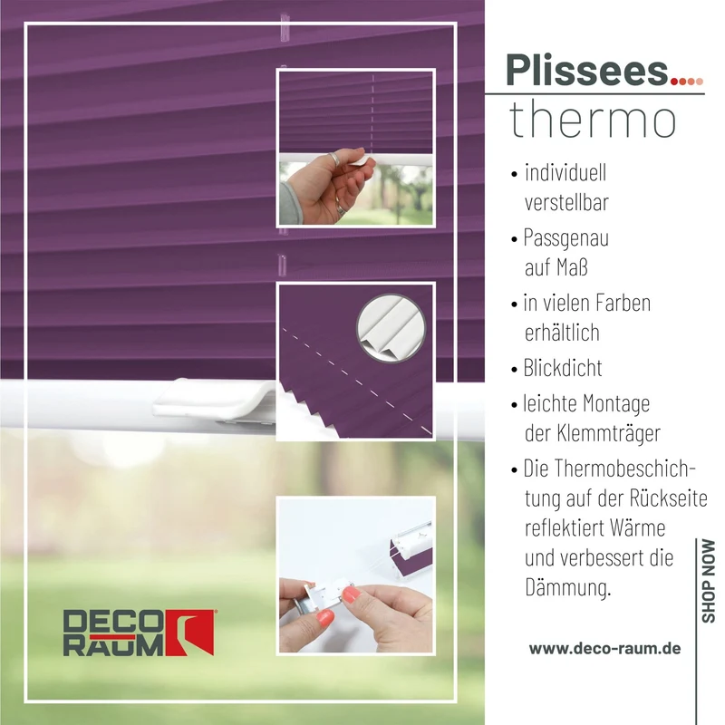 Thermo-Klemmfix-Plissee – ohne Bohren