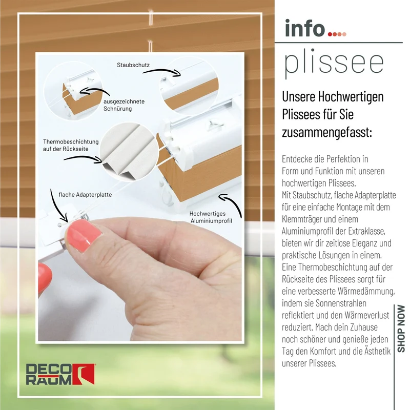 Thermo-Klemmfix-Plissee – ohne Bohren