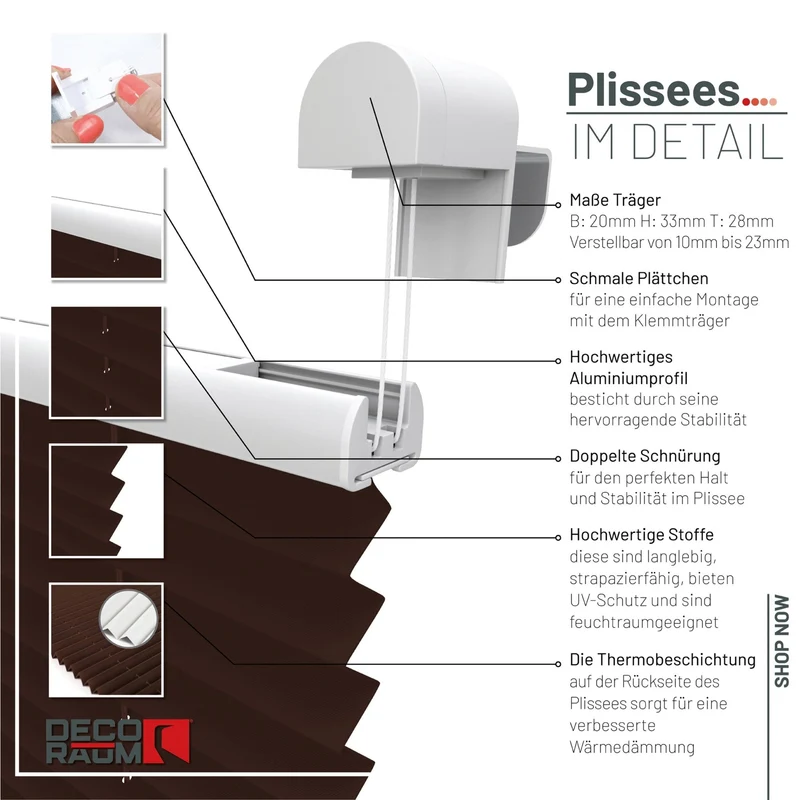Thermo-Klemmfix-Plissee – ohne Bohren