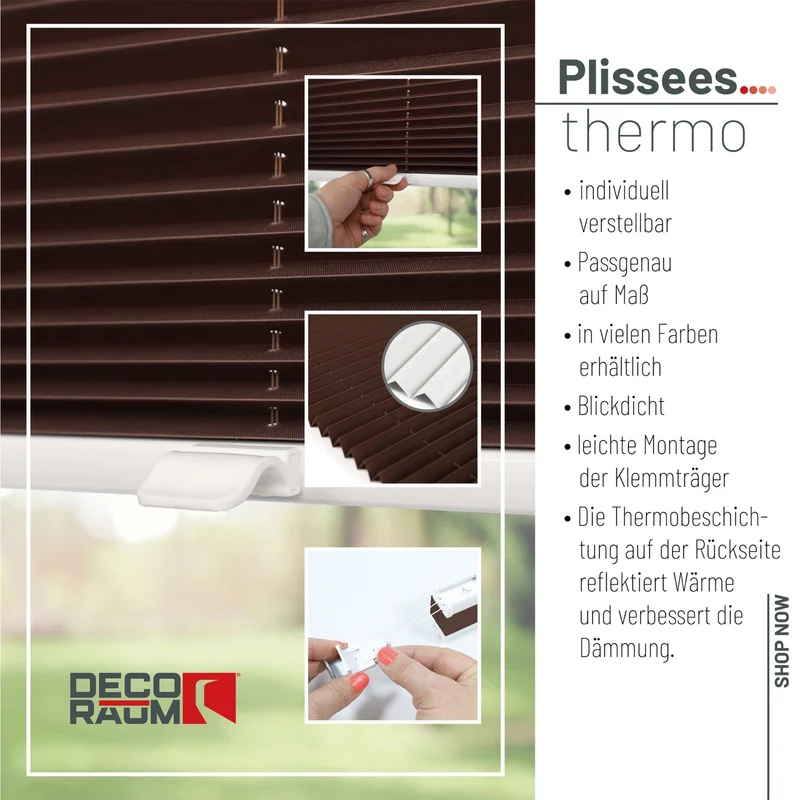 Thermo-Klemmfix-Plissee – ohne Bohren