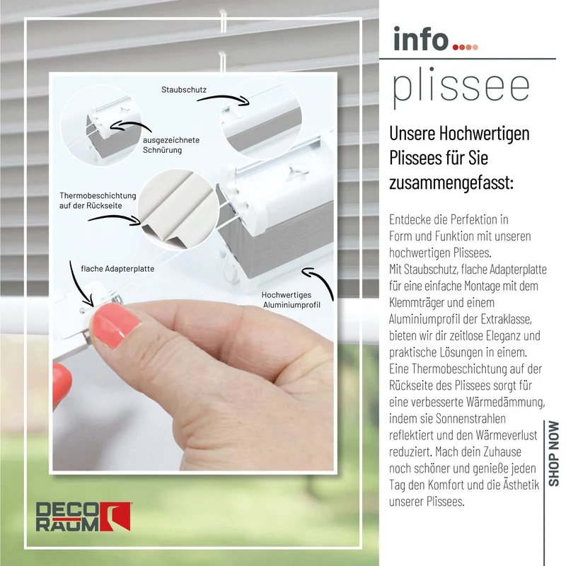 Thermo-Klemmfix-Plissee – ohne Bohren