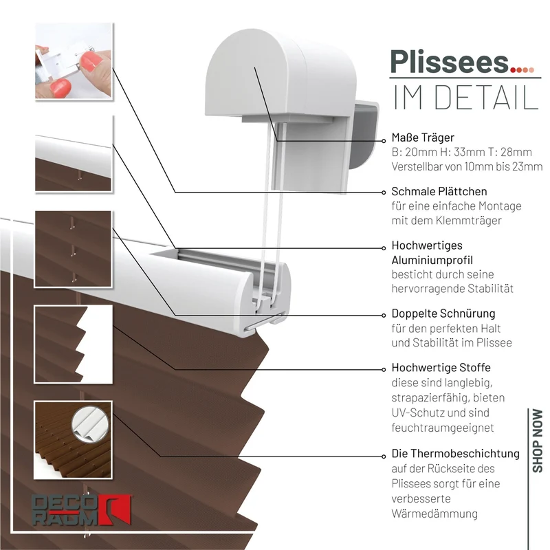 Thermo-Klemmfix-Plissee – ohne Bohren