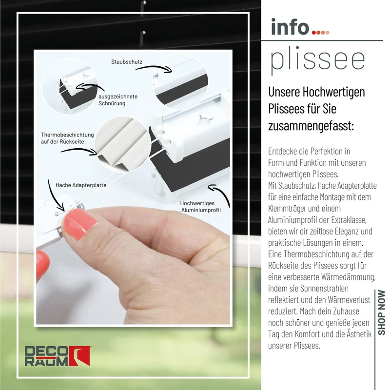 Thermo-Klemmfix-Plissee – ohne Bohren