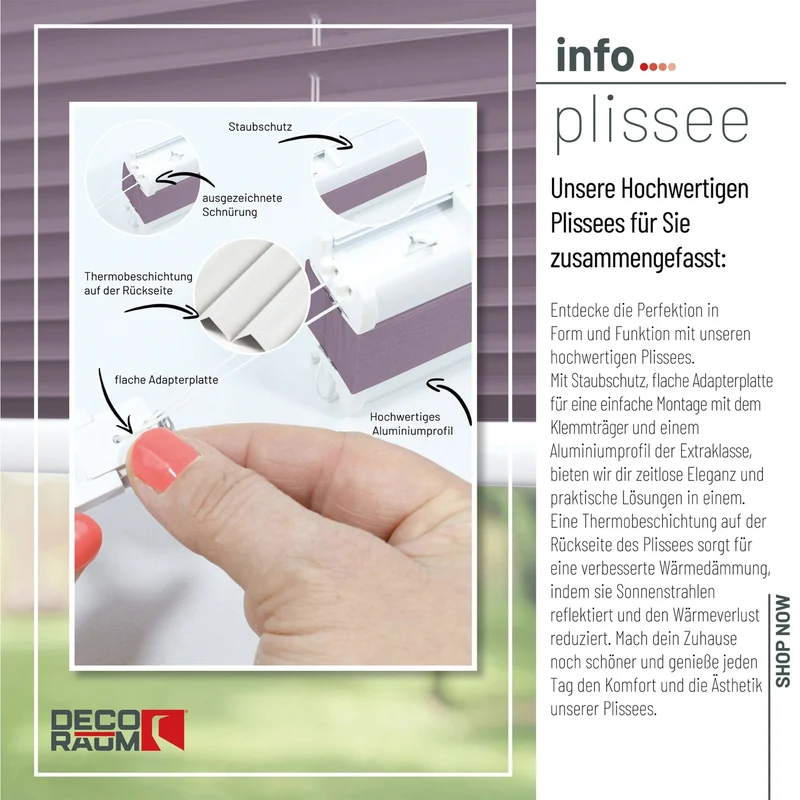 Thermo-Klemmfix-Plissee – ohne Bohren